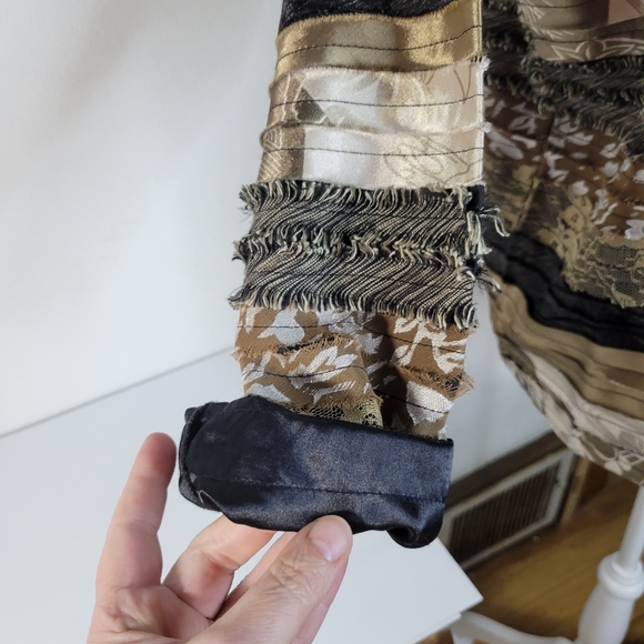 Womens Tantrums Collection Silk blend Jacket Size S Shades of browns and black - Picture 2 of 7